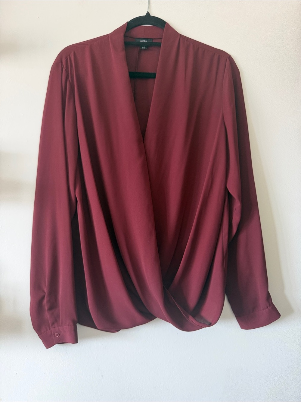 Mossimo|Women’s Draped Surplice Blouse|Burgundy|XL|EUC